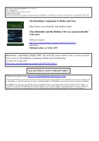 The Routledge Companion to Media and Class Class Hybridity and The