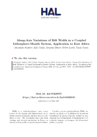 Along-Axis Variations of Rift Width in a Coupled Lithosphere-Mantle