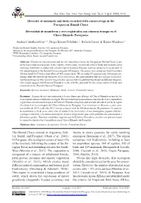 Diversity of Mammals and Birds Recorded with Camera-Traps in the Paraguayan Humid Chaco