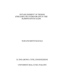 Establishment of Design Streamflow Hydrograph in the Rompin River Basin
