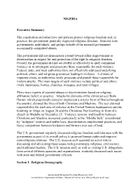NIGERIA Executive Summary The