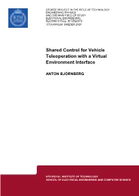 Shared Control for Vehicle Teleoperation with a Virtual Environment Interface