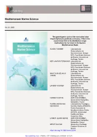 The Gametogenic Cycle of the Non-Native False Limpet