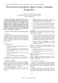 The Need for an Inclusive Space Sector: a Student Perspective
