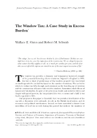 The Window Tax: a Case Study in Excess Burden†