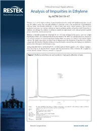 Analysis of Impurities in Ethylene by ASTM D6159-97