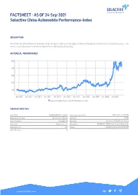 AS of 03-Sep-2021 Solactive China Automobile Performance-Index