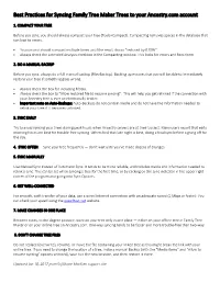 Best Practices for Syncing Family Tree Maker Trees to Your Ancestry.Com Account