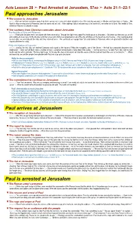 Paul Is Arrested at Jerusalem