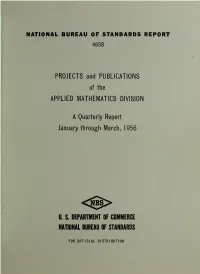 Projects and Publications of the Applied Mathematics Division