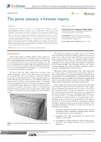 The James Ossuary- a Forensic Inquiry