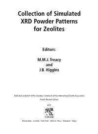 Collection of Simulated XRD Powder Patterns for Zeolites
