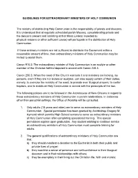 Guidelines for Extraordinary Ministers of Holy Communion