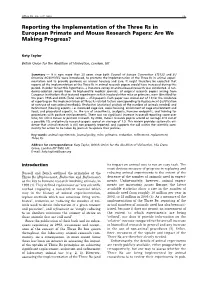 Reporting the Implementation of the Three Rs in European Primate and Mouse Research Papers: Are We Making Progress?