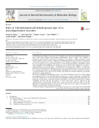 Roles of 17Β-Hydroxysteroid Dehydrogenase Type 10 In