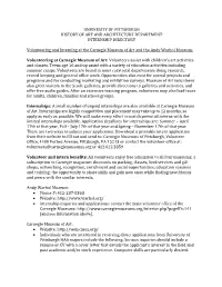 University of Pittsburgh History of Art and Architecture Department Internship Directory