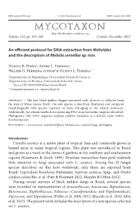 An Efficient Protocol for DNA Extraction from &lt;I&gt;Meliolales&lt;/I&gt; and the Description of &lt;I&gt;Meliola Centellae&lt;