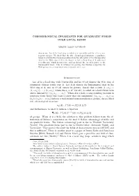 Cohomological Invariants of Quadratic Forms