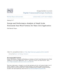 Design and Performance Analysis of Small Scale Horizontal Axis Wind Turbine for Nano Grid Application