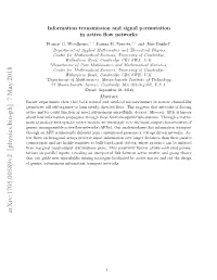 Information Transmission and Signal Permutation in Active Flow Networks