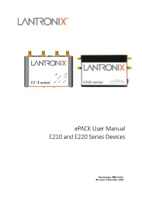 Lantronix Epack User Manual for E210 and E220 Series Devices