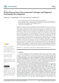 Niche-Driven Socio-Environmental Linkages and Regional Sustainable Development