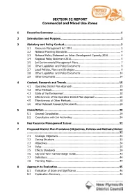 SECTION 32 REPORT Commercial and Mixed Use Zones