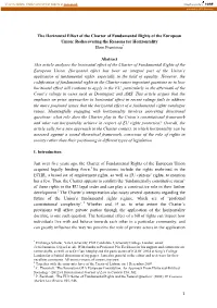 1 the Horizontal Effect of the Charter of Fundamental Rights Of