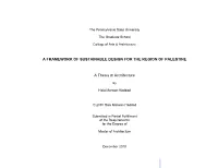 A Framework of Sustainable Design for the Region of Palestine