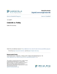 Cedarville Vs. Findlay