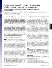 Comparative Genomics Allows the Discovery of Cis-Regulatory Elements in Mosquitoes