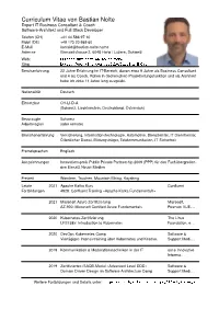 Curriculum Vitae Von Bastian Nolte (Kurzversion)