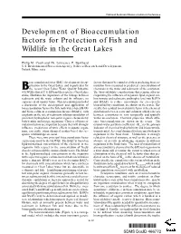 Development of Bioaccumulation Factors for Protection of Fish and Wildlife in the Great Lakes