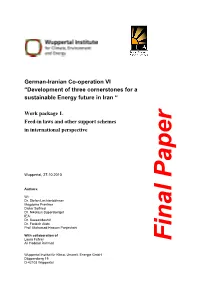 Development of Three Cornerstones for a Sustainable Energy Future in Iran “