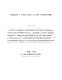 Does Police Militarization Affect Civilian Deaths?