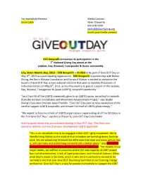 Give out Day Press Release Local Media