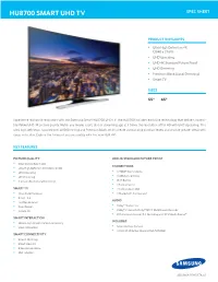 Hu8700 Smart Uhd Tv Spec Sheet