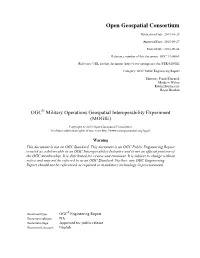 OGC® Military Operations Geospatial Interoperability Experiment (MOGIE)