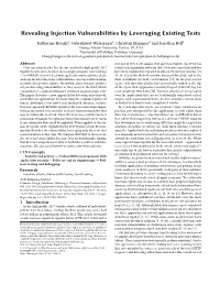 Revealing Injection Vulnerabilities by Leveraging Existing Tests