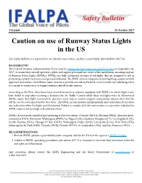 Safety Bulletin Caution on Use of Runway Status Lights in the US