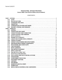Section 16050 - Basic Electrical Materials and Methods