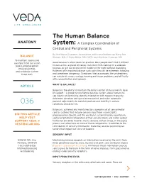 The Human Balance System: a Complex Coordination Of