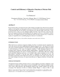 Control and Efficiency of Digestive Function of Marine Fish Larvae