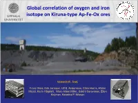 Global Correlation of Oxygen and Iron Isotope on Kiruna-Type Ap-Fe-Ox Ores