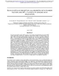 Glucocorticoid Receptor Collaborates with Pioneer Factors and AP-1 to Execute Genome-Wide Regulation