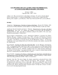 ICE SPEARING DECOYS and RELATED PARAPHERNALIA, an ANNOTATED BIBLIOGRAPHY and INDEX