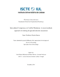Intercultural Competence in Conflict Mediation: a Mixed-Methods Approach on Training Design and Outcome Assessment