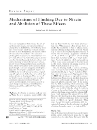 Mechanisms of Flushing Due to Niacin and Abolition of These Effects