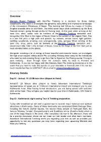 Overview Itinerary Details