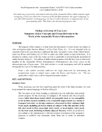 Section 10 Case Law: Summary of Key Concepts and Terms Relevant to the Work of the Assumable Waters Subcommittee